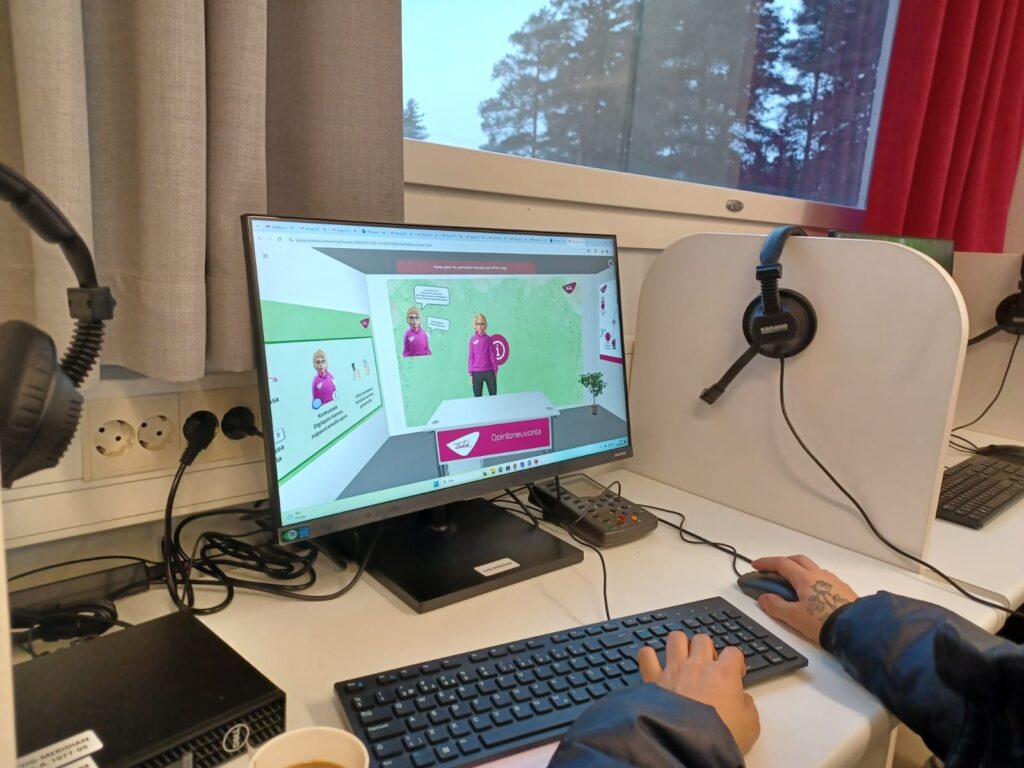 Tietokoneen ruudulla AI-opo.